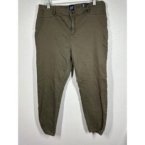 GAP Pants Womens 16 Olive Green Stretch Skinny Chino Twill Ankle Casual Cropped